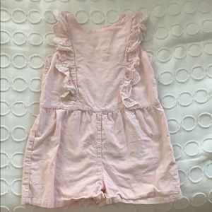 Baby Gap pink embroidered romper